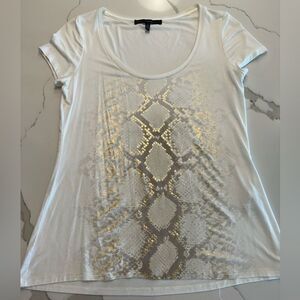 White House Black Market snake skin print T-shirt size M